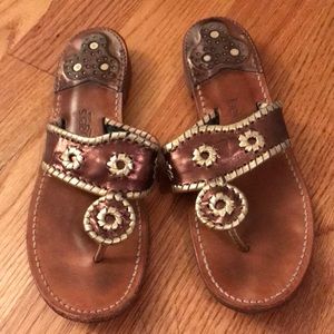 Jack Roger Gold Navajo Sandal Size 9